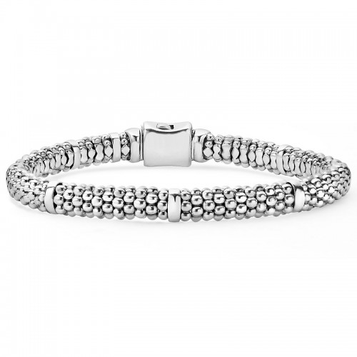 Lagos Silver Station 6mm Caviar Bracelet