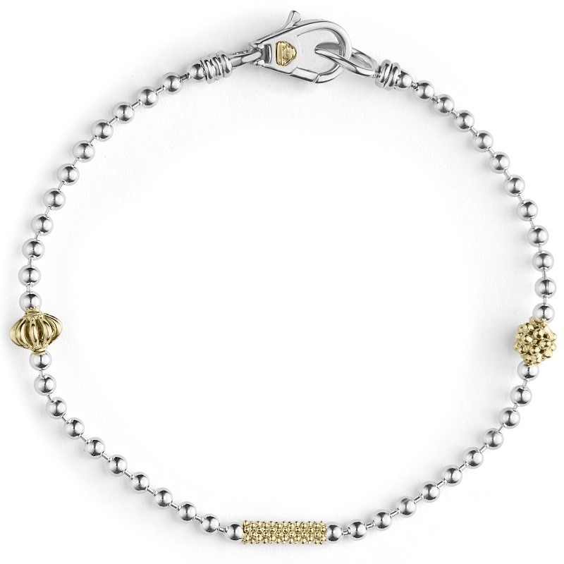 Lagos Two Tone Caviar Beaded Bracelet
