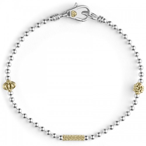 Lagos Two Tone Caviar Beaded Bracelet