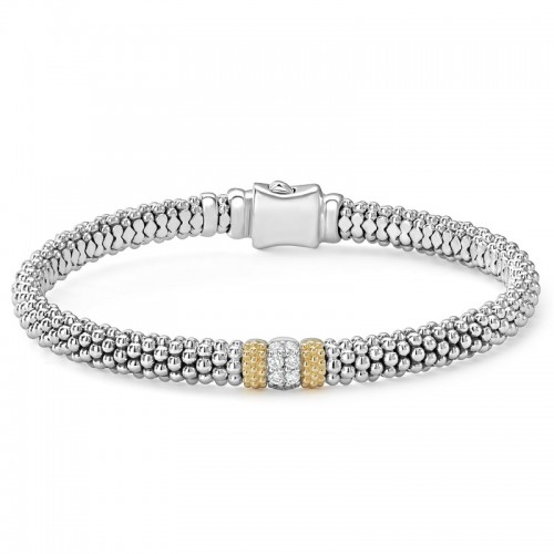 Lagos 6mm Single Station Diamond Caviar Bracelet