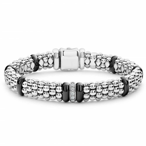 Lagos Single Station Diamond Caviar Bracelet
