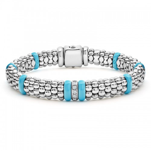 Lagos Single Station Diamond Caviar Bracelet
