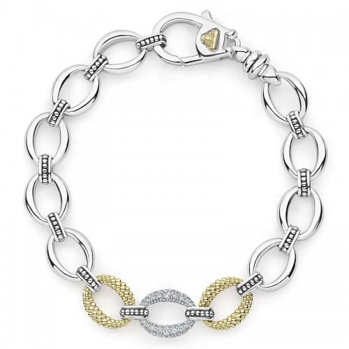 Lagos Single Station Diamond Link Bracelet