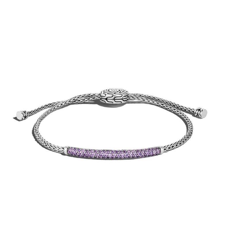 John Hardy Classic Chain Pull Through Bracelet with Amethyst