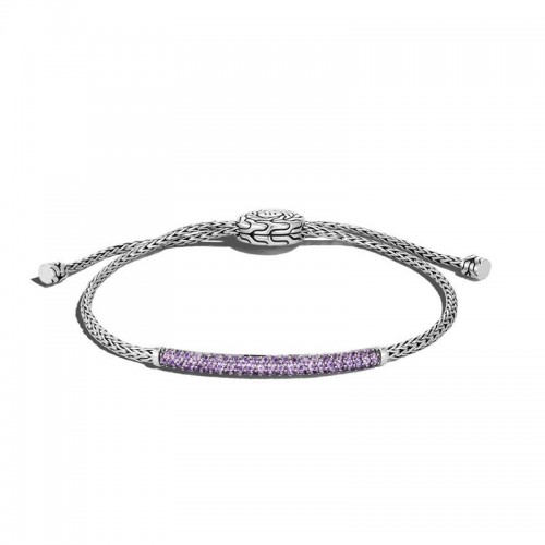 John Hardy Classic Chain Pull Through Bracelet with Amethyst