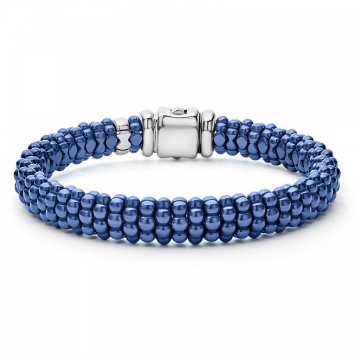 Lagos 9mm Blue Caviar Ceramic Beaded Bracelet