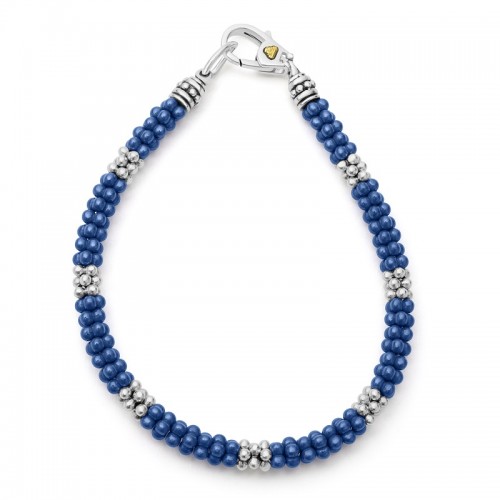 Lagos Blue Caviar Seven Silver Station Bracelet