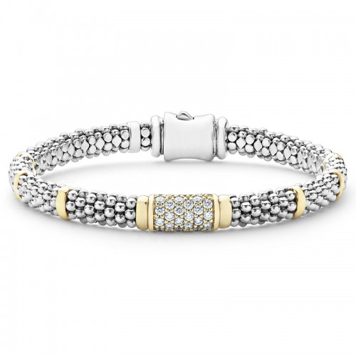 Lagos Signature Caviar 6mm Diamond Bracelet