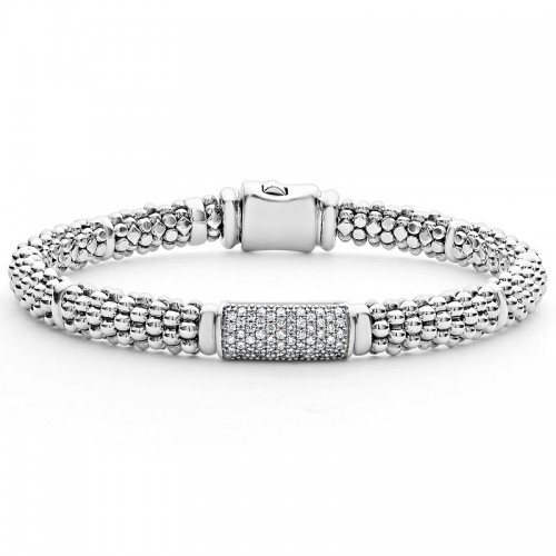 Lagos Signature Caviar 6mm Diamond Bracelet