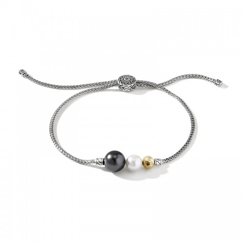 John Hardy Classic Chain Pearl Pull Through Bracelet