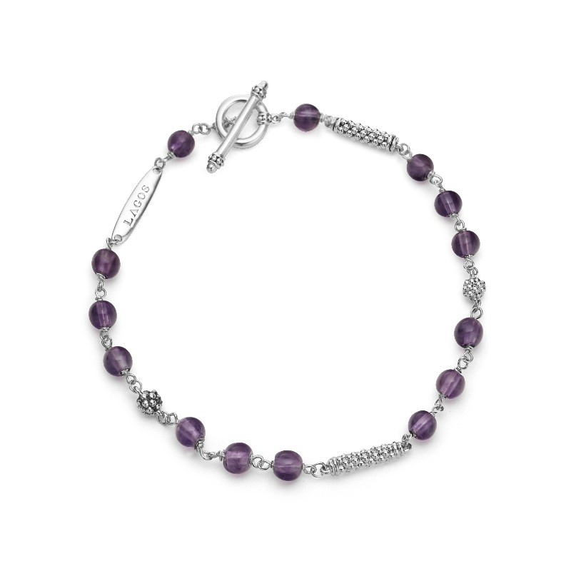 Lagos Caviar Icon Amethyst Beaded Bracelet