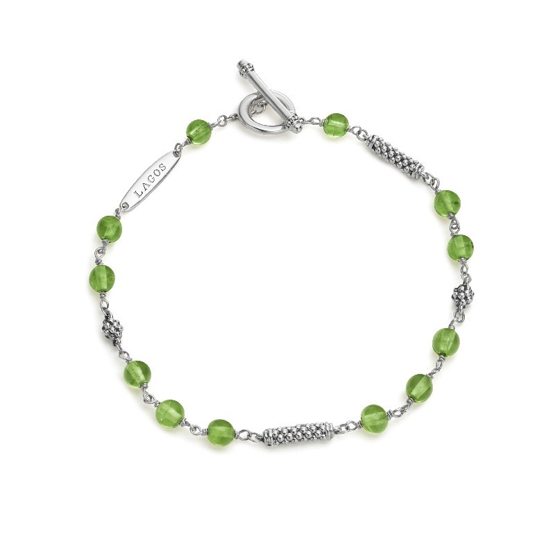 Lagos Caviar Icon Peridot Beaded Bracelet