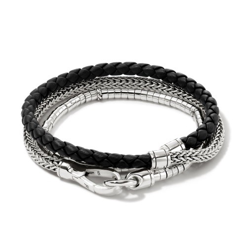 John Hardy Triple Wrap Bracelet with Hook Clasp