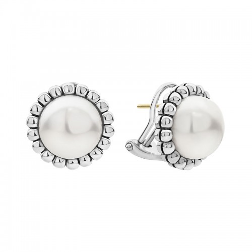 Lagos Fluted 12mm Pearl Stud Earrings