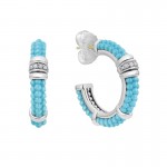 Lagos Ceramic and Diamond Hoop Earrings