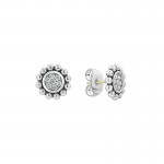 Lagos Small Caviar Circle Diamond Earrings