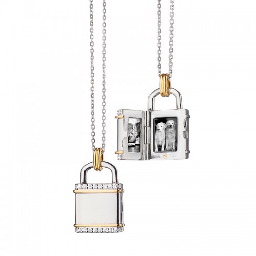 Monica Rich Kosann Two-Tone Square Lock Locket
