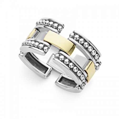 Lagos Gold Caviar Link Ring