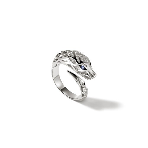 John Hardy Naga Bypass Ring with Blue Sapphires