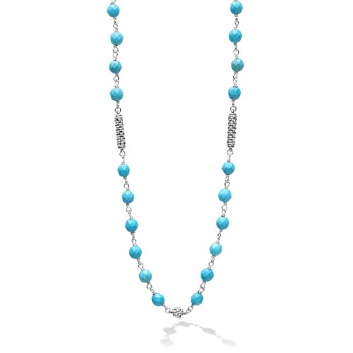Lagos Caviar Icon Turquoise Beaded Necklace