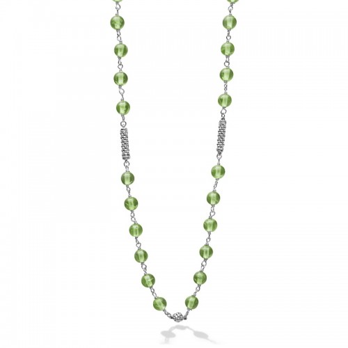 Lagos Caviar Icon Peridot Beaded Necklace