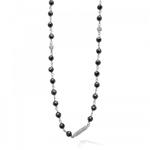 Lagos Caviar Icon Black Ceramic Beaded Necklace