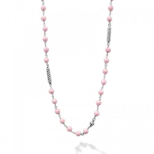 Lagos Pink Ceramic Beaded Necklace