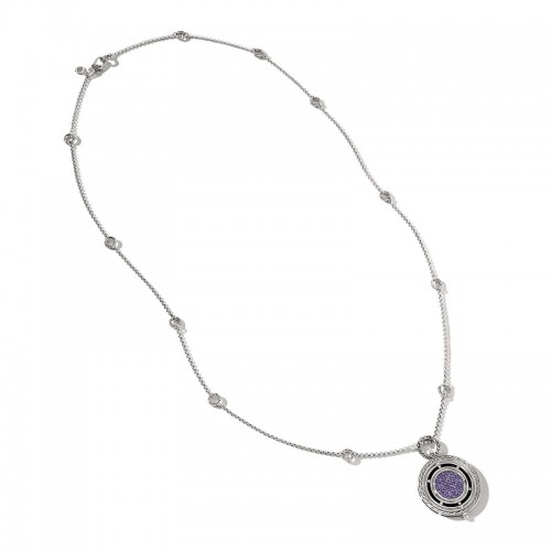 John Hardy Amethyst Moon Door Pendant Necklace