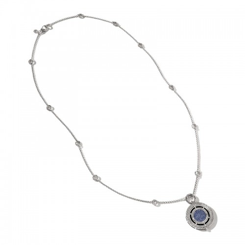 John Hardy Blue Sapphire Moon Door Pendant Necklace