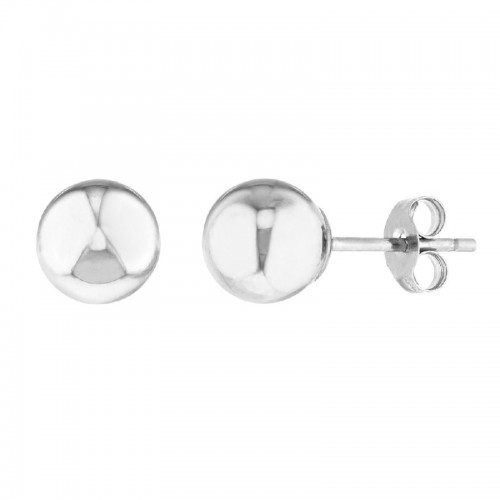 6mm Stud Earrings in 14K White Gold