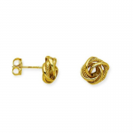 Diamond Cut Hoop Love Knot Earrings