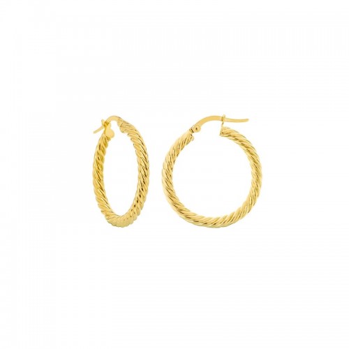 Twisted Yellow Gold Rope Hoops