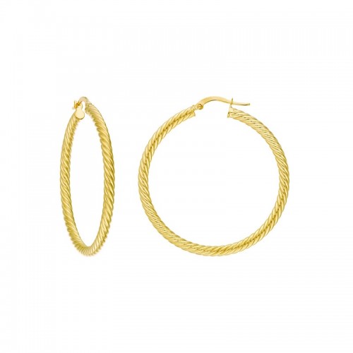 40mm Rope Twist Hoops in 14K Yellow Gold
