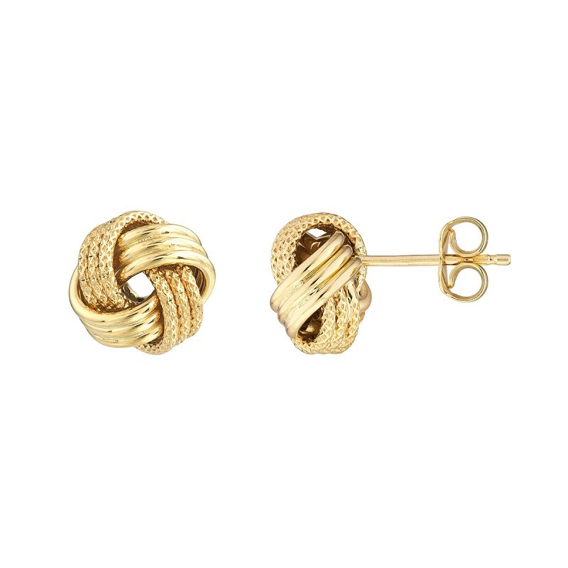 Triple Loop Love Knot Post Earrings