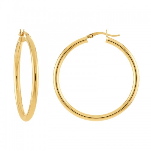 Polished 14KY Hoops 3X40MM