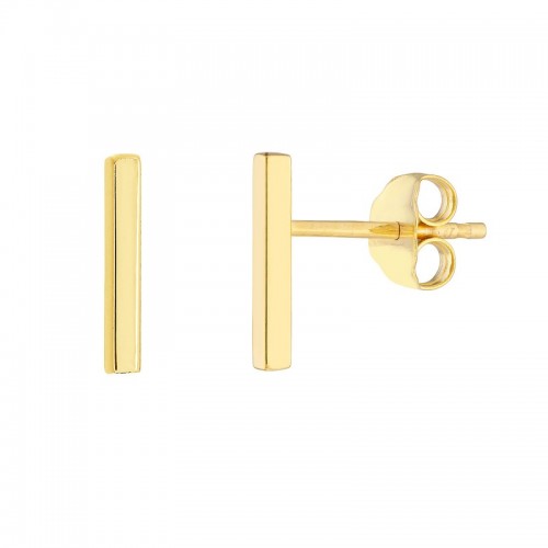 14K Yellow Gold Small Staple Earrings