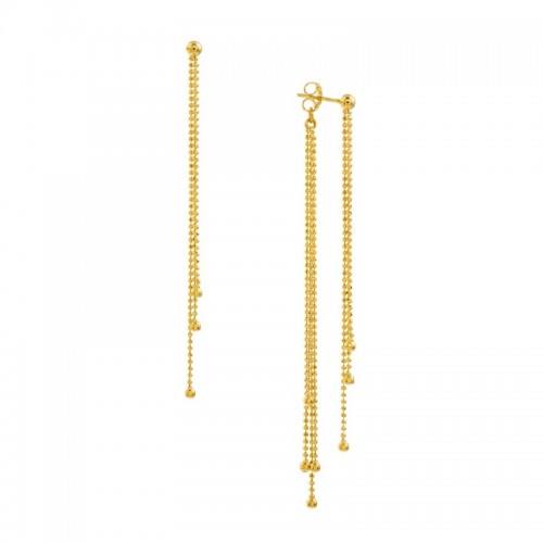 14K Yellow Gold Fringe Earrings