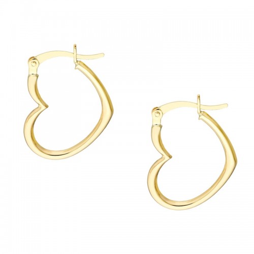 Heart Hoops in 14K Yellow Gold