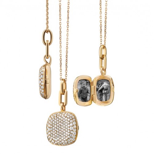 Monica Rich Kosann Slim Rae Locket with White Diamonds