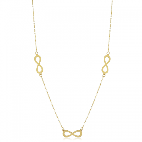 Infinity Station Necklace In 14K Yellow Gold
