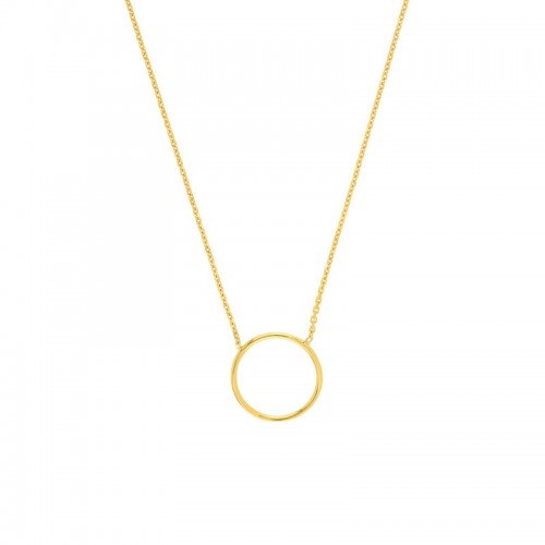 14K Yellow Gold Circle Necklace