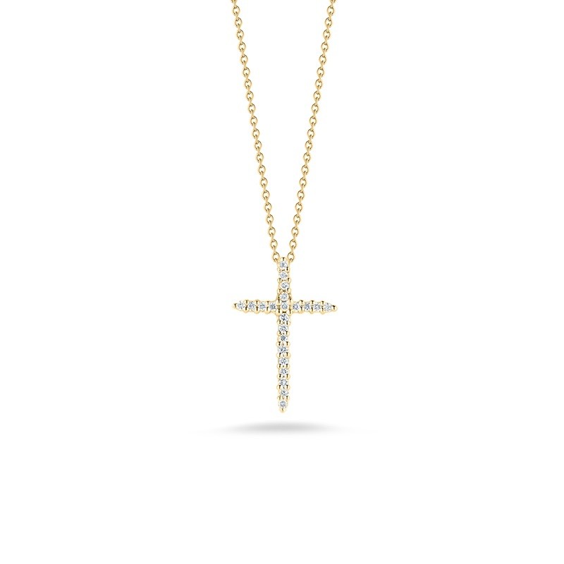 Roberto Coin Tiny Treasures Sliver Cross Pendant with Diamonds
