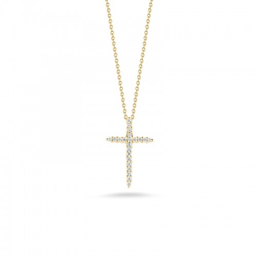 Roberto Coin Tiny Treasures Sliver Cross Pendant with Diamonds