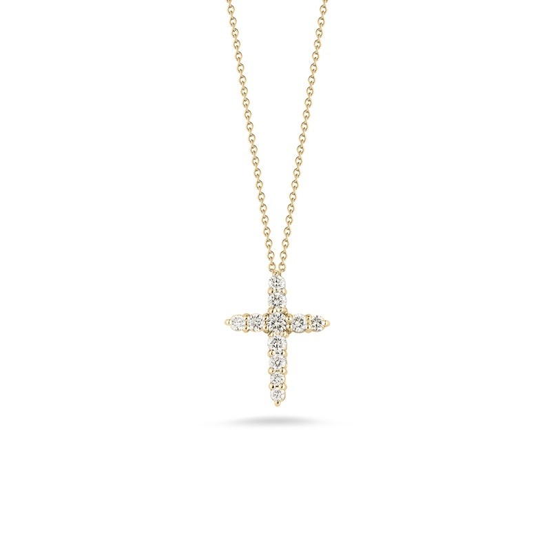 Roberto Coin Tiny Treasures Tapered Cross Pendant with Diamonds