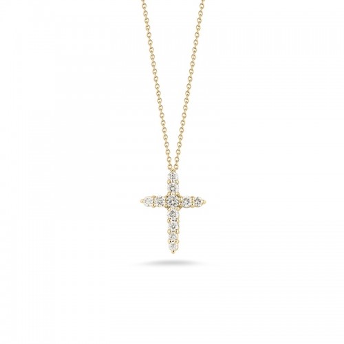 Roberto Coin Tiny Treasures Tapered Cross Pendant with Diamonds