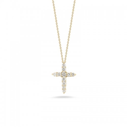 Roberto Coin Tiny Treasures Tapered Cross Pendant with Diamonds