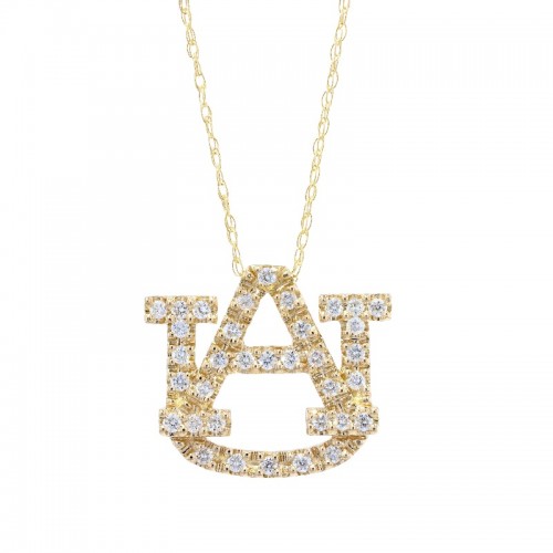 Medium 14k Yellow Gold Diamond AU Pendant