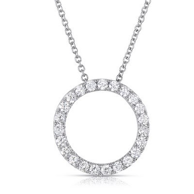 Diamond Circle Pendant in 14K White Gold