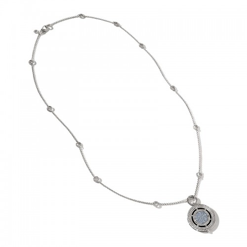 John Hardy Blue Topaz Moon Door Pendant Necklace