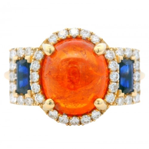 Cabochon Garnet Spirit Ring